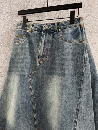 Loewe A-line Skirt Blue Polyester Fiber