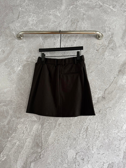 Loewe Draped Skirt Brown Polyester Fiber