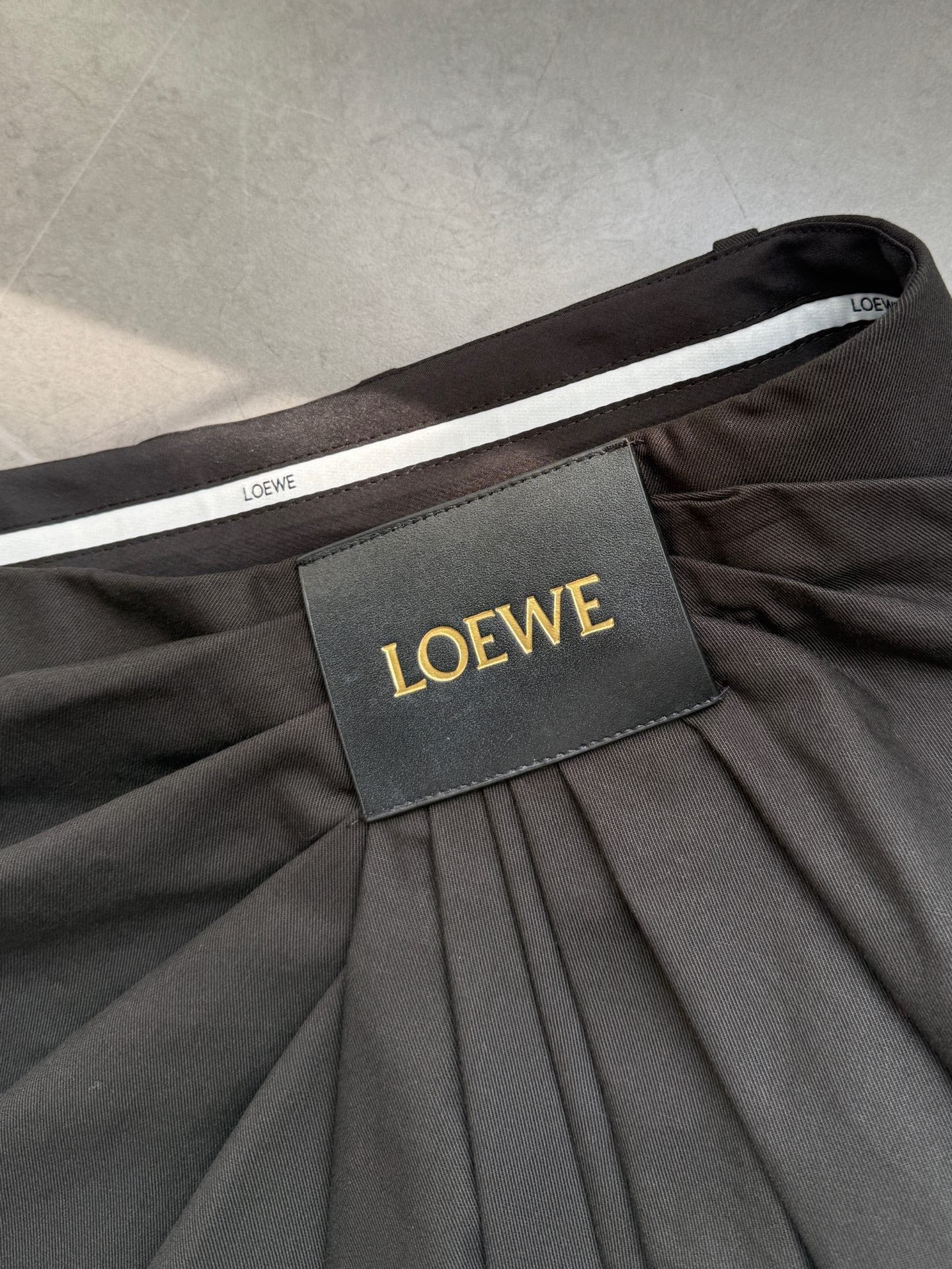 Loewe Draped Skirt Brown Polyester Fiber