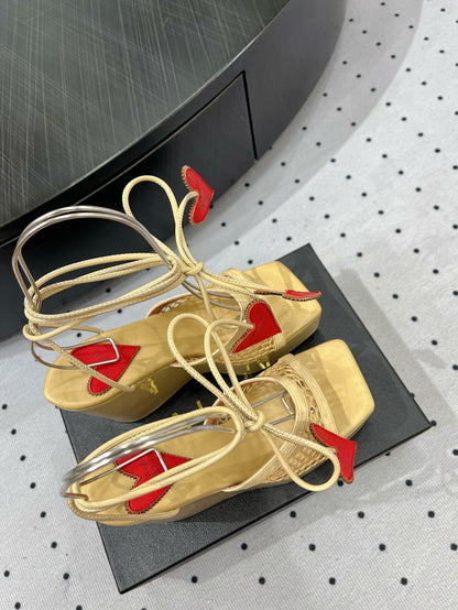 Alaila High Sandal 115mm In Light Yellow Mesh Fabric  954860