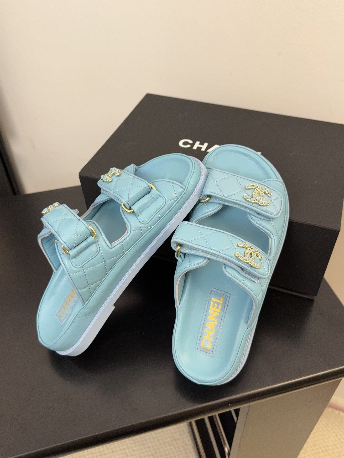 CC 25 Dad Sandal Mule Cloud Blue Calfskin