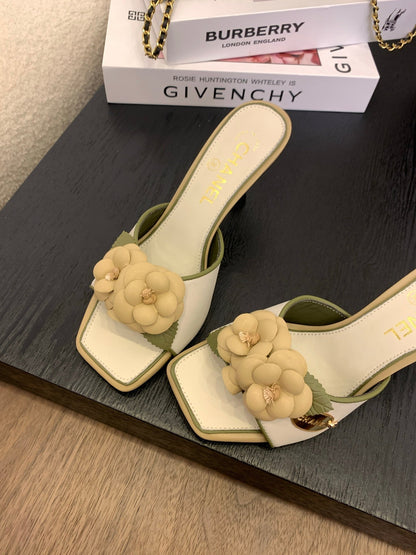 CC 25 Mules Green White Lambskin 288772