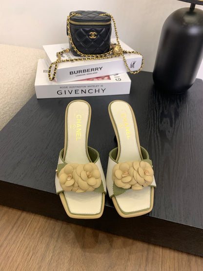 CC 25 Mules Green White Lambskin 288772
