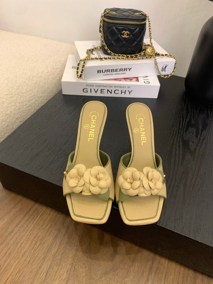 CC 25 Mules Green Beige Lambskin 288774