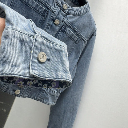 CC 25 Distressed Denim Jacket Blue Cotton
