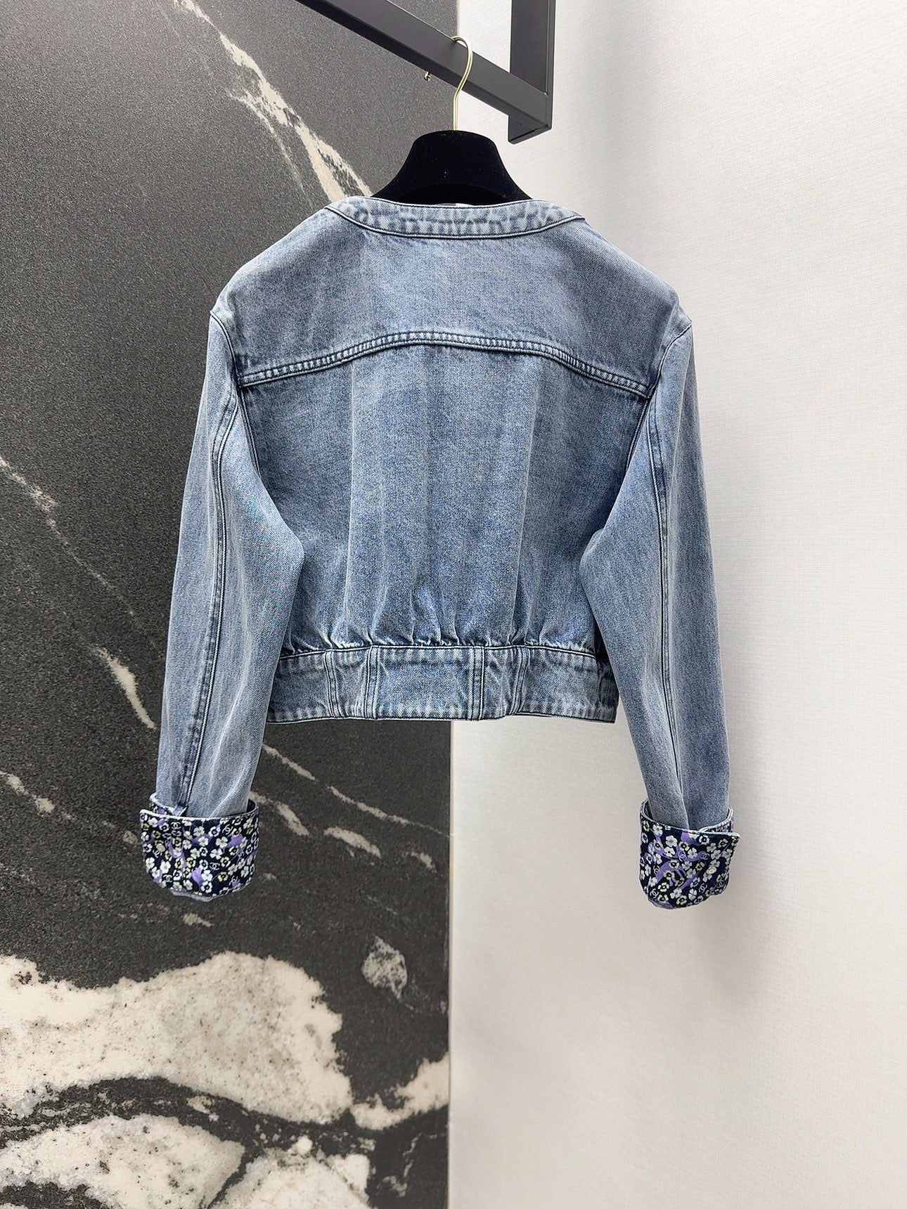 CC 25 Distressed Denim Jacket Blue Cotton