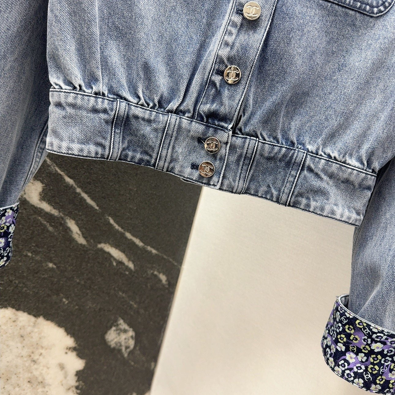 CC 25 Distressed Denim Jacket Blue Cotton