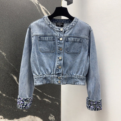 CC 25 Distressed Denim Jacket Blue Cotton