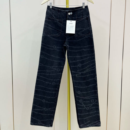 CC 25 Jean Printed Black White Washed Denim