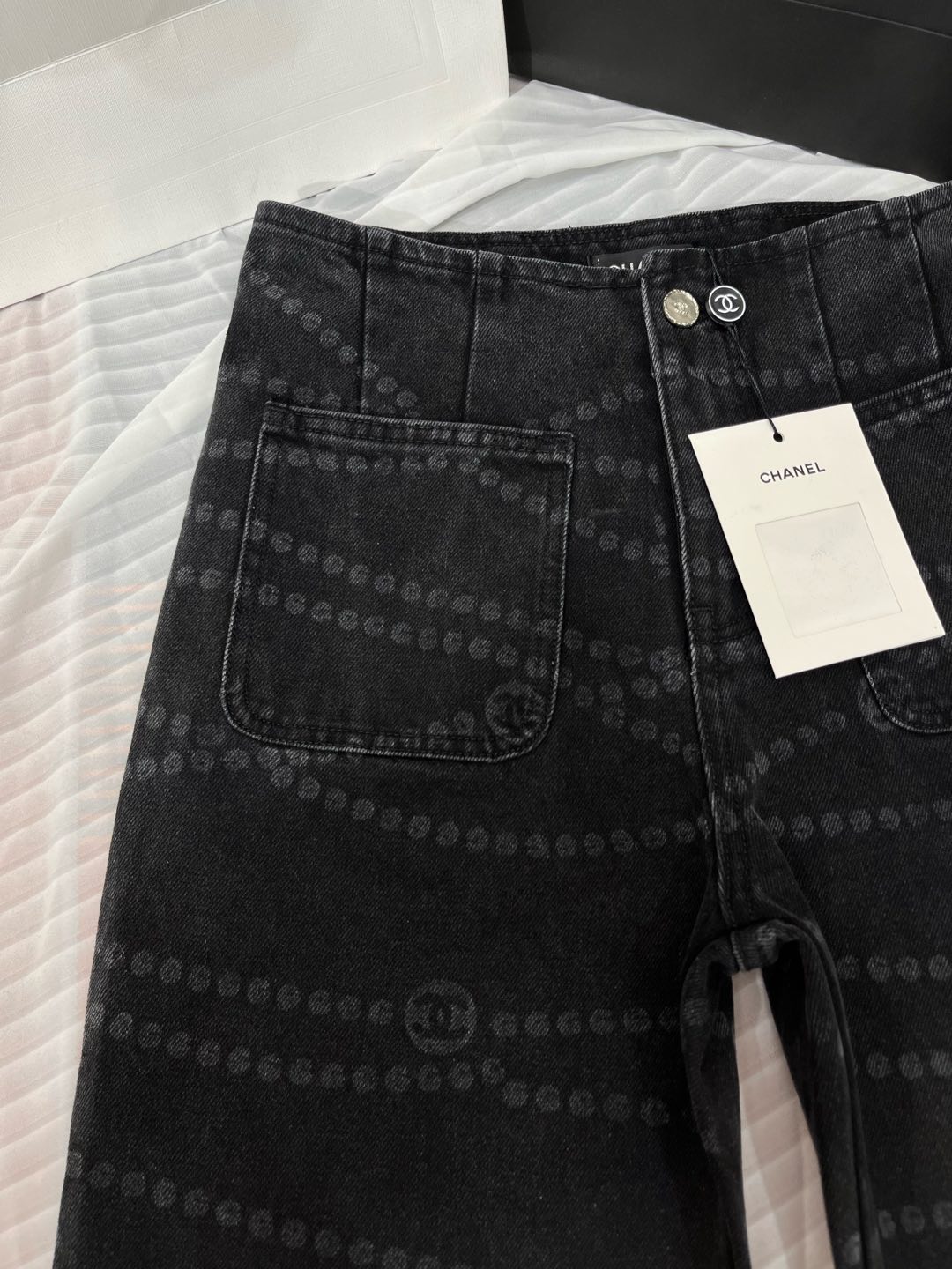 CC 25 Jean Printed Black White Washed Denim