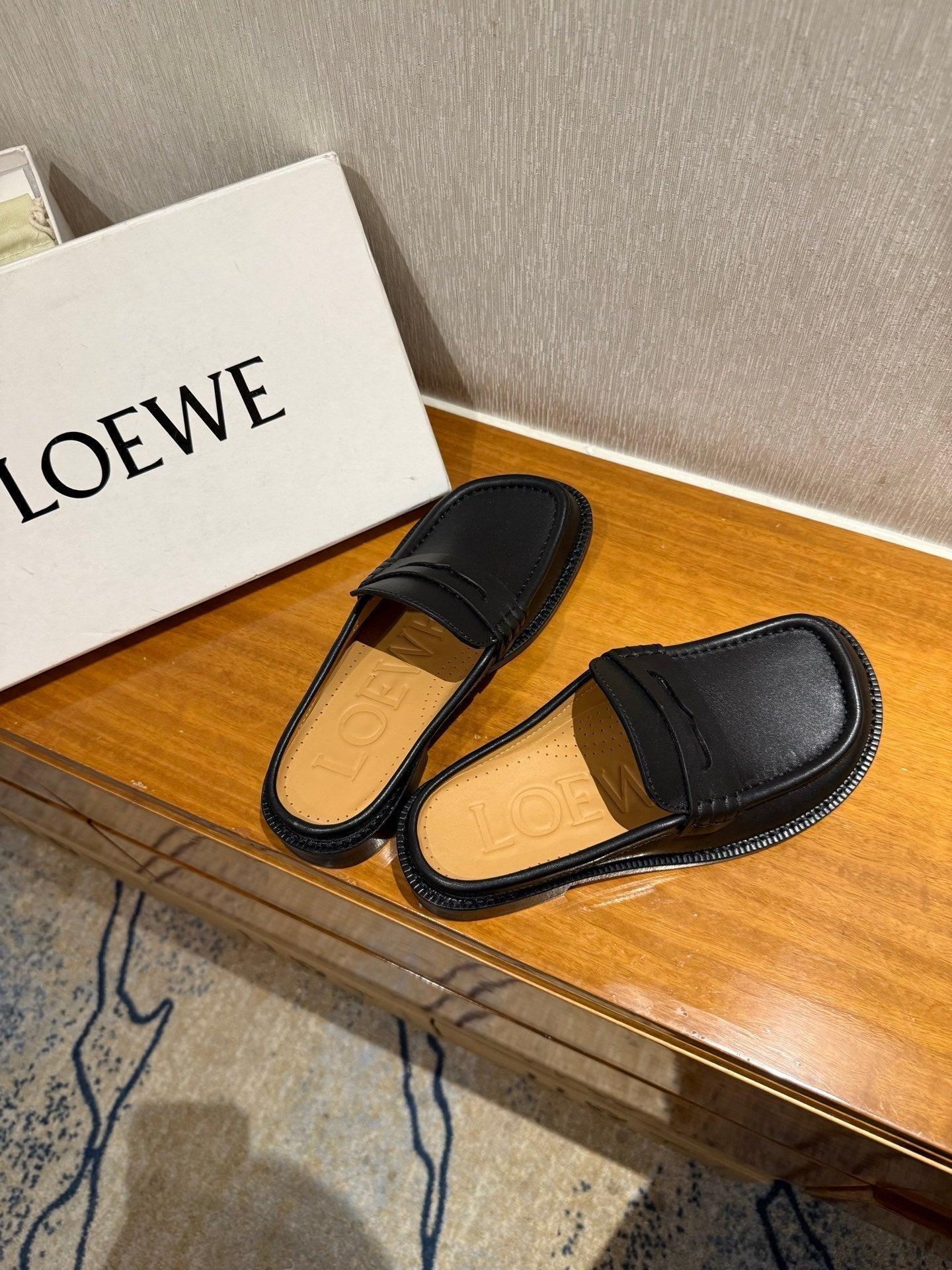 Loewe Campo Mule Black Slide Cowhide 221949