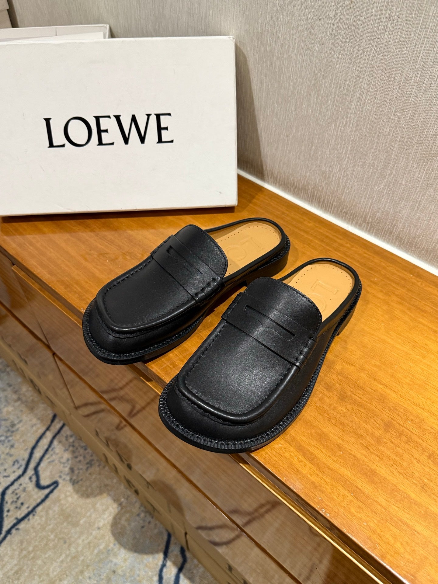 Loewe Campo Mule Black Slide Cowhide 221949