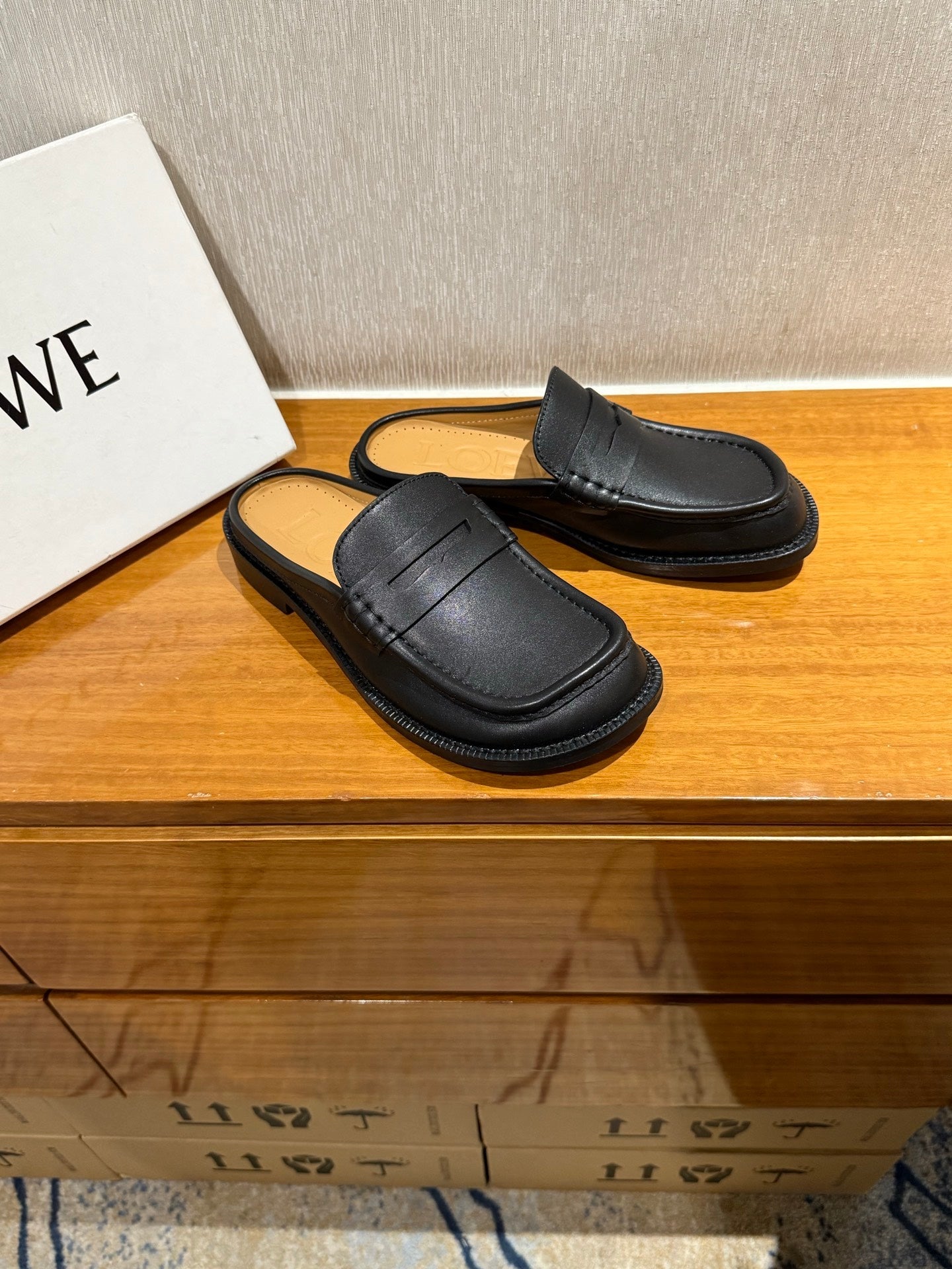 Loewe Campo Mule Black Slide Cowhide 221949