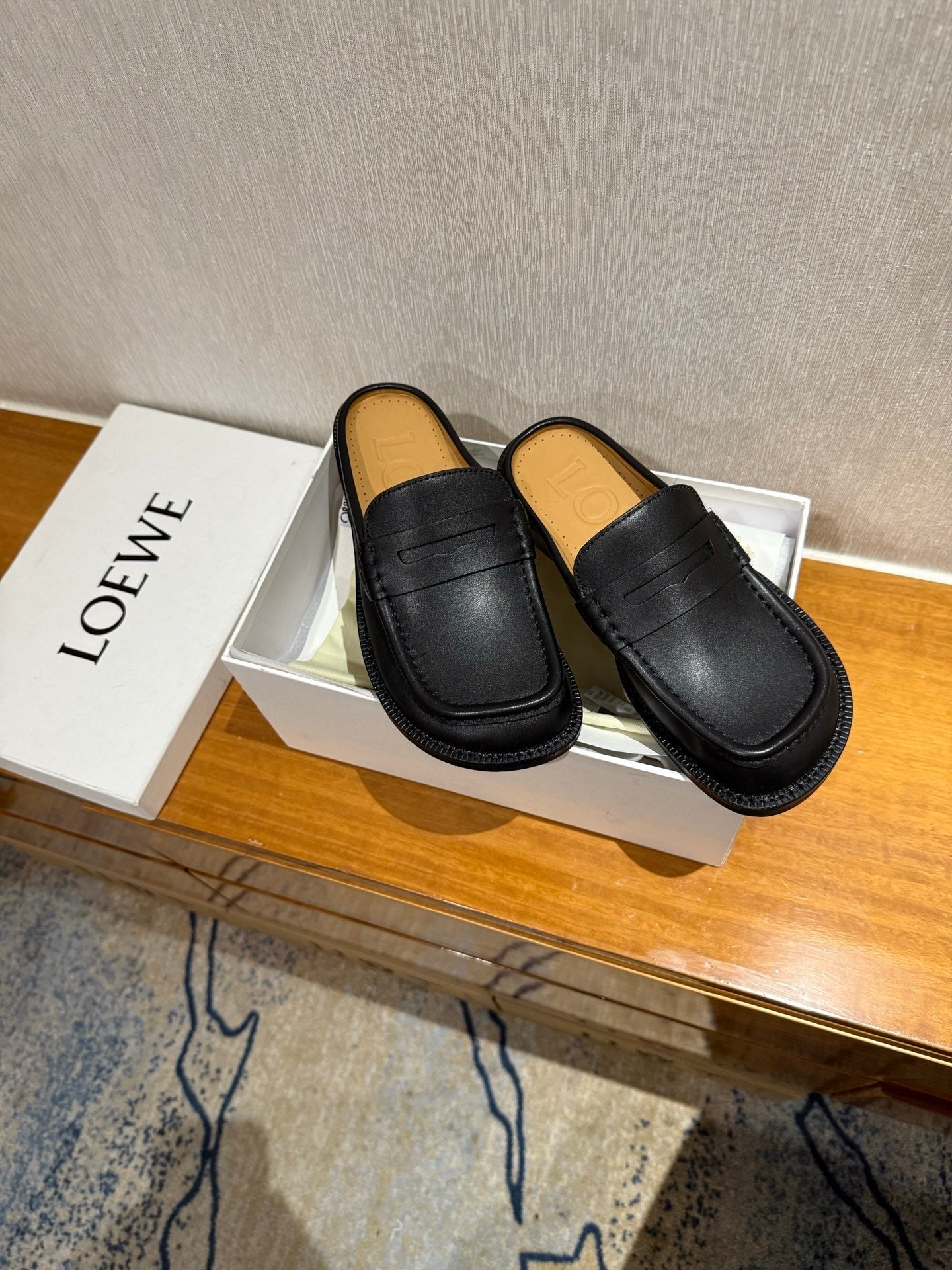 Loewe Campo Mule Black Slide Cowhide 221949