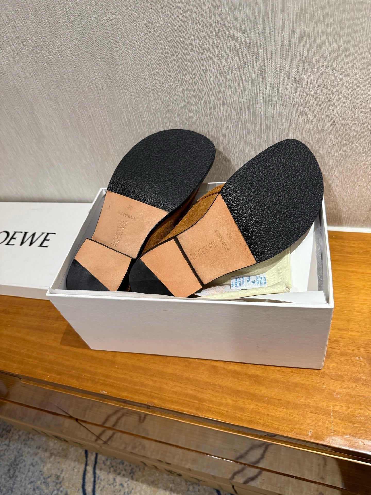 Loewe Campo Mule Light Brown Slide Suede