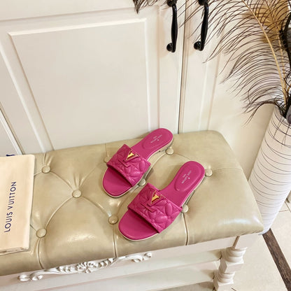 LV Neo Revival Flat Mule Deep Pink Lambskin