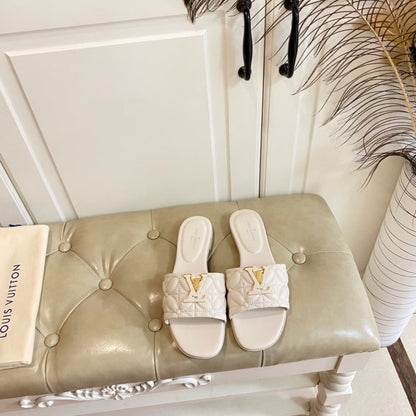 LV Neo Revival Flat Mule White Ivory Lambskin
