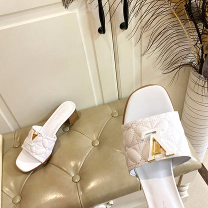LV Neo Revival Mule 55mm White Lambskin