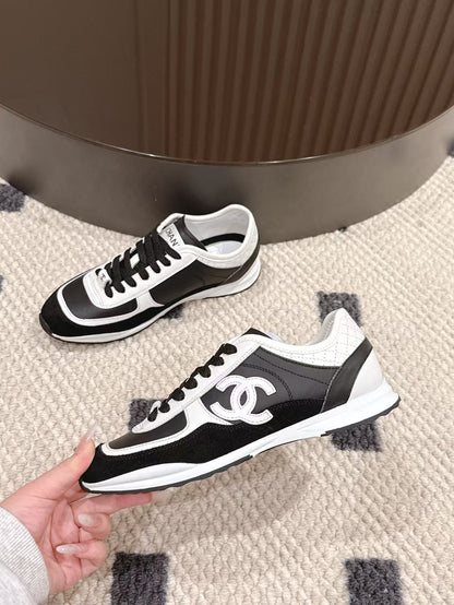 CC 25 Panda Sneakers White Black Calfskin 309073