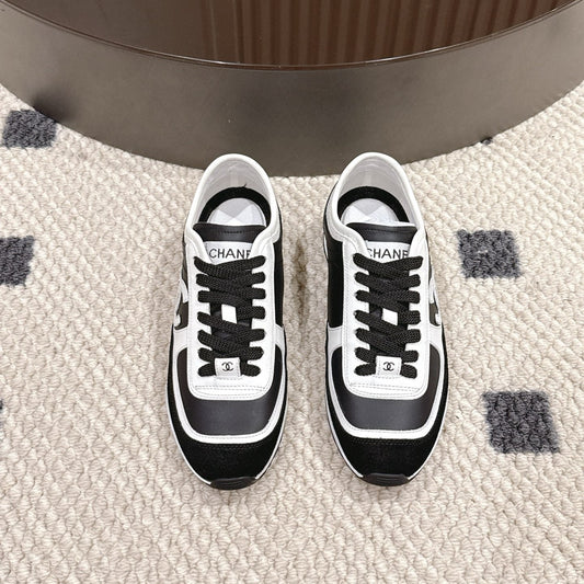 CC 25 Panda Sneakers White Black Calfskin 309073