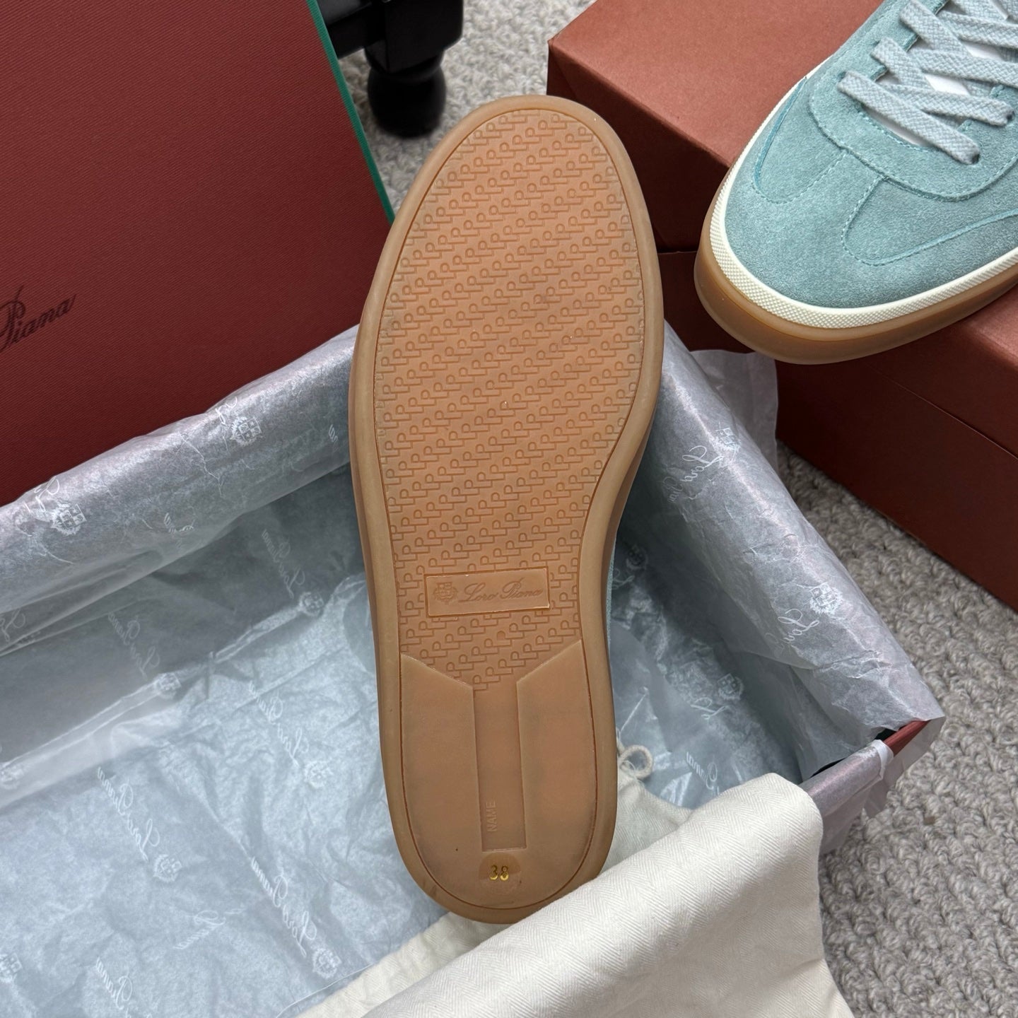 LP sneaker unisex style light aqua  sheepskin mix suede 384720