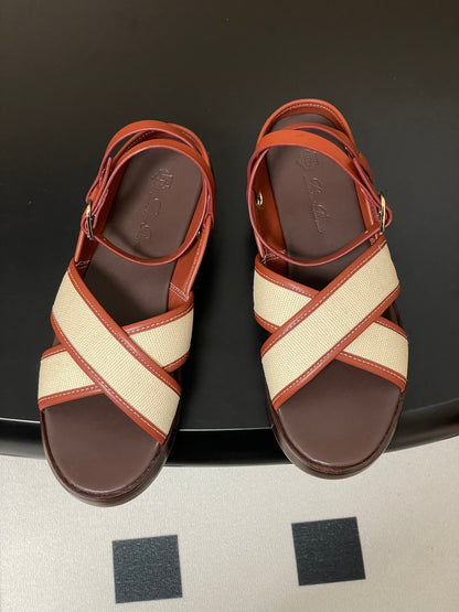 LP  Sandal Beige Orange Brown Cowhide 312167