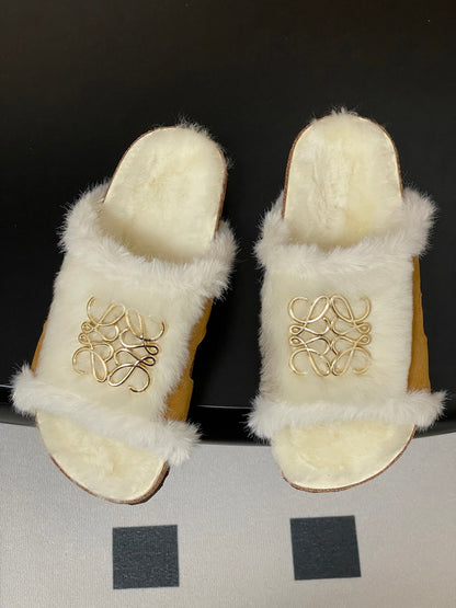 Loewe x Birkenstock slippers white tan further