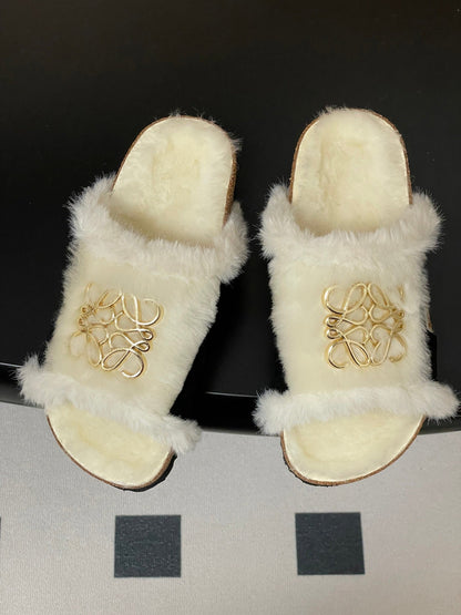 Loewe x Birkenstock slippers white black further