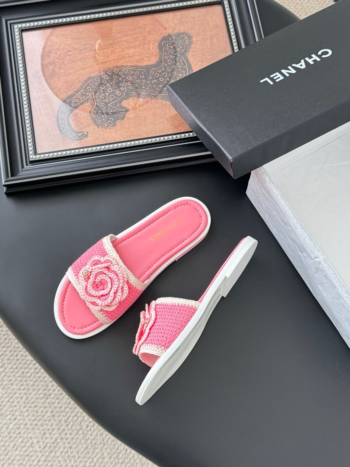 CC 25 Flower Slippers Pink Knitted 305302
