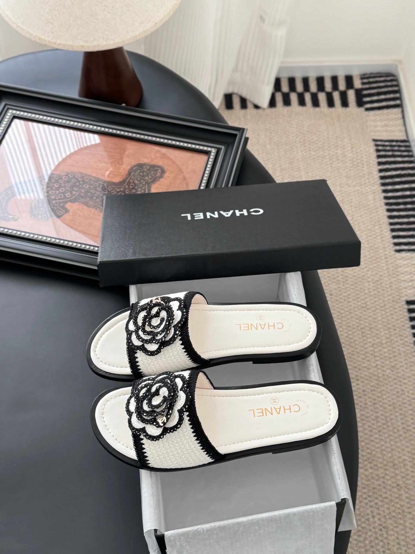 CC 25 Flower Slippers White Knitted 305303