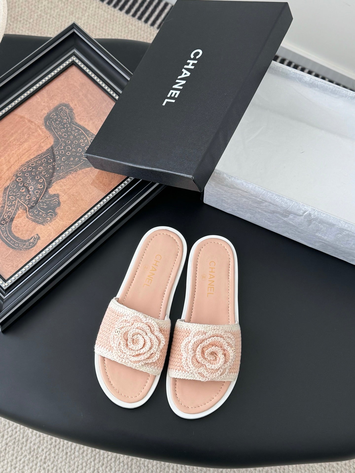 CC 25 Flower Slippers Pink Knitted 305304