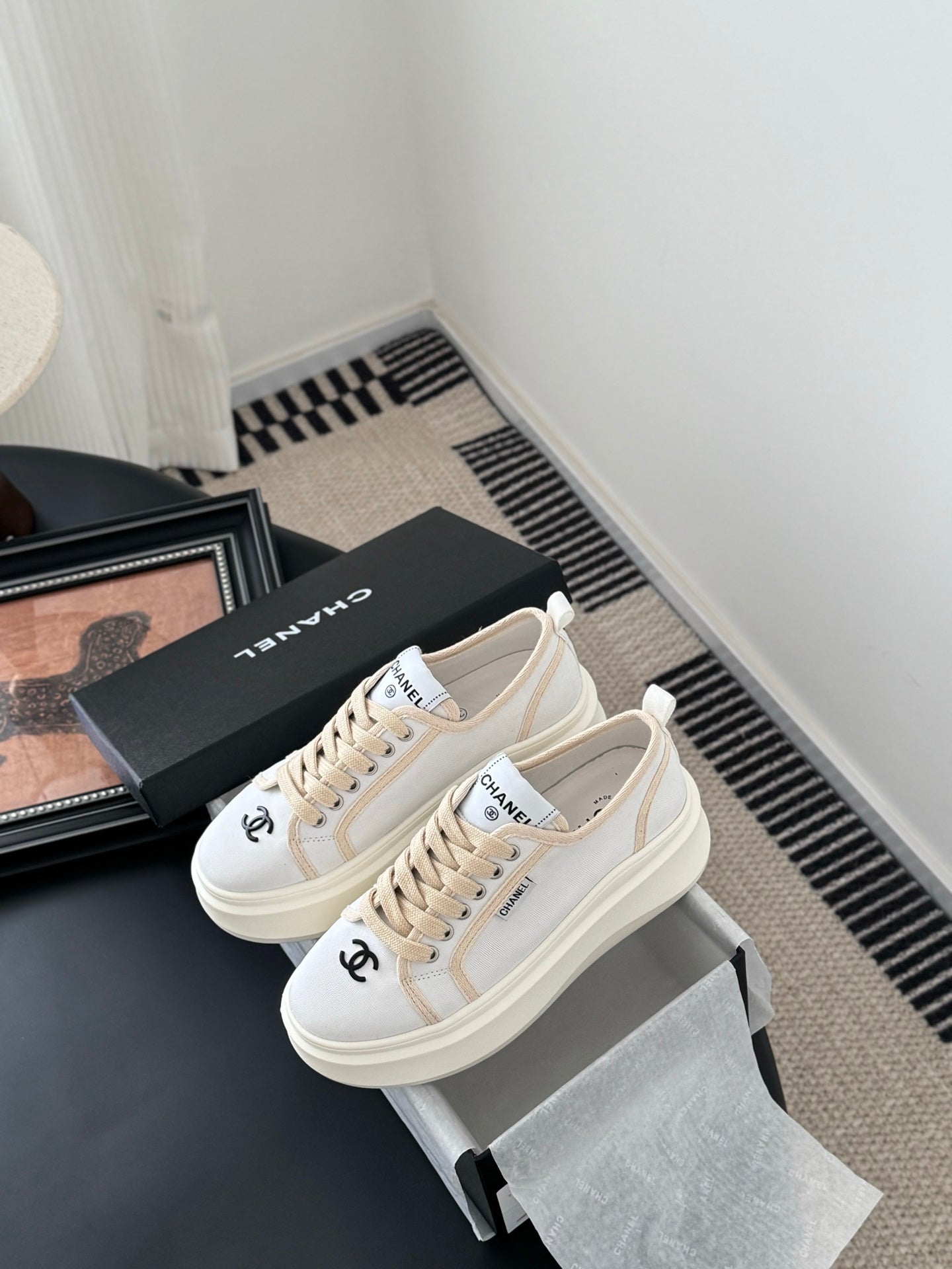 CC 25 Logo Printed Sneaker White Fabric Original 305314