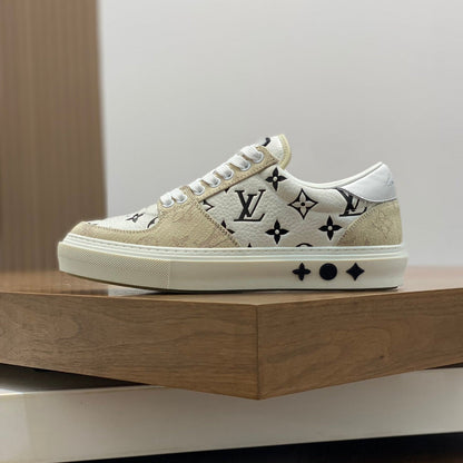 LV MONOGRAM BEIGE AND WHITE SNEAKERS
