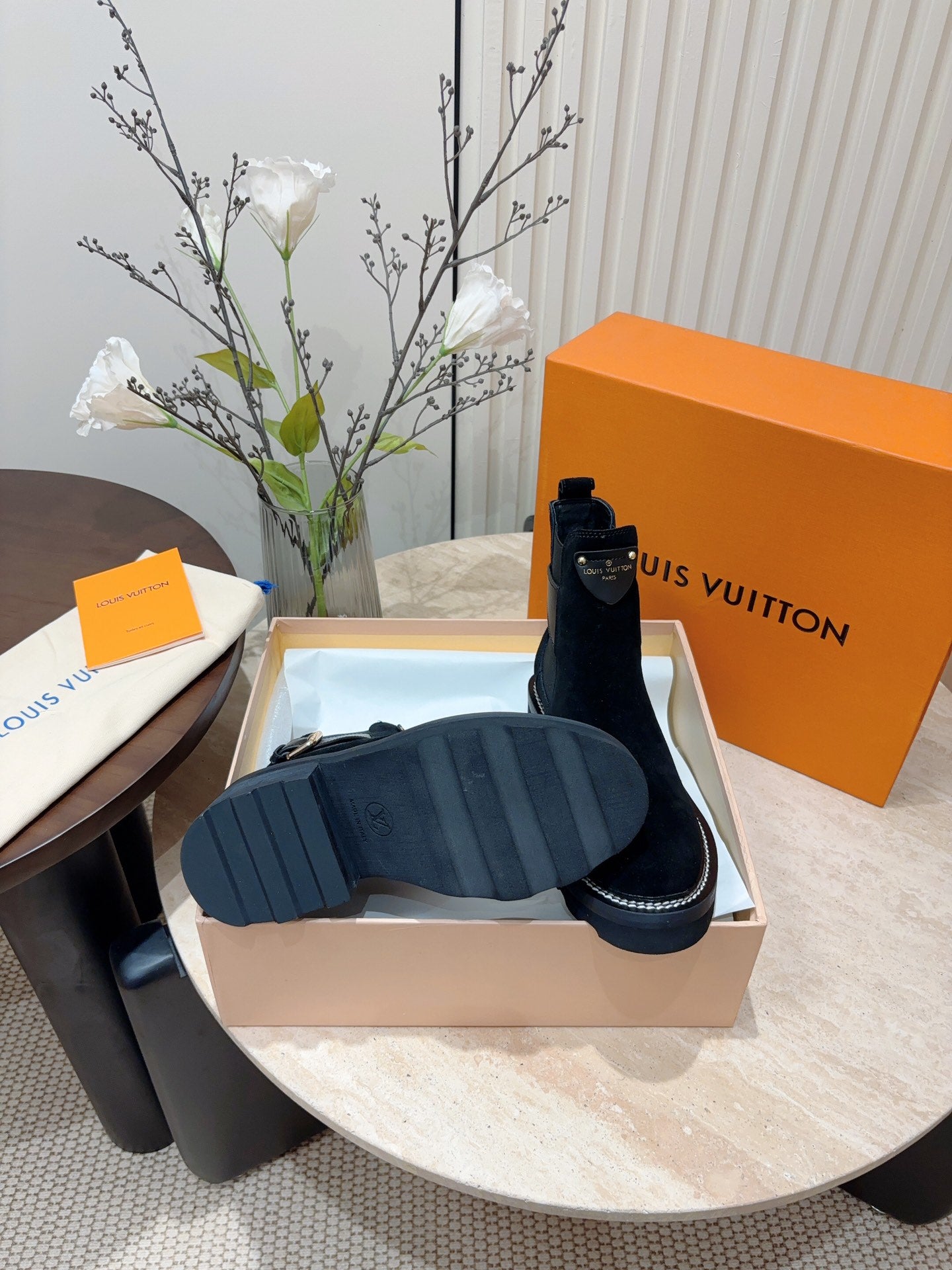 LV Beaubourg Ankle Boot Black Suede