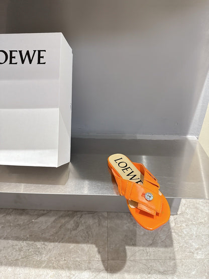 Loewe 25 Toy Panta Toe Thong Orange Sheepskin 317258