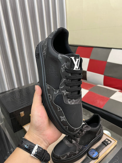LV CLASSIC TRAINER SHOES IN BLACK CALFKSIN AND SUEDE