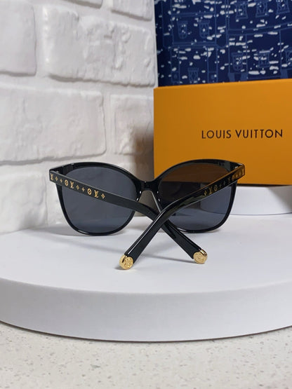 CAT EYE SUNGLASSES 573322 IN BLACK ACETATE MONOGRAM LOGO