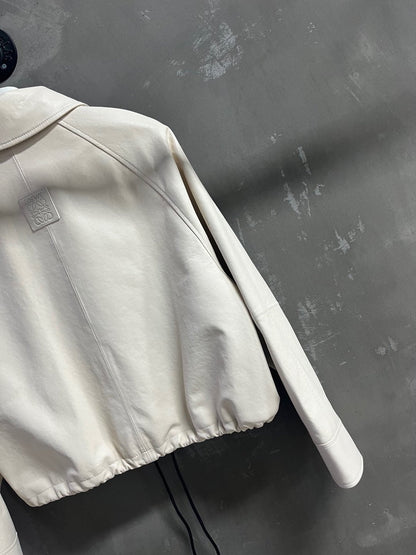 Loewe 2025 Leather Jacket White Sheepskin
