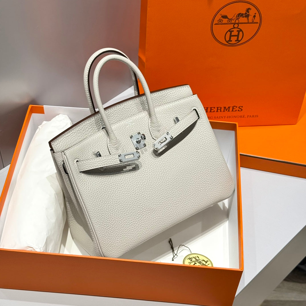 HM Birkin 35cm Pearl Grey Togo Leather Silver Hardware