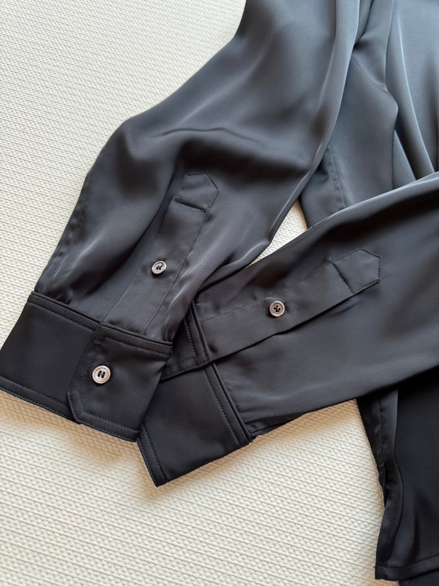 Loewe Shirt Black Satin Fabric