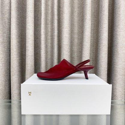 Loewe 25 Petal Slingback Red Mesh Sheepskin