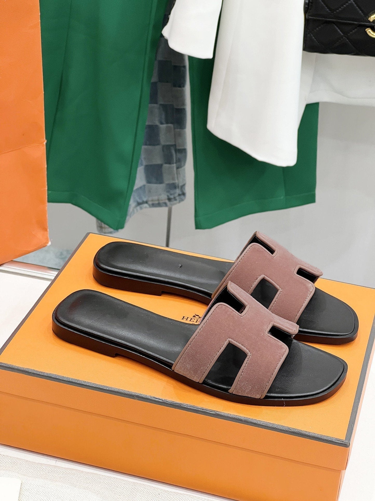 0ran sandal sienna velvet goatskin