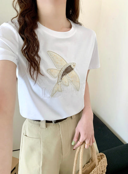 Loewe 25 Three-dimensional Beaded T-shirt Cotton