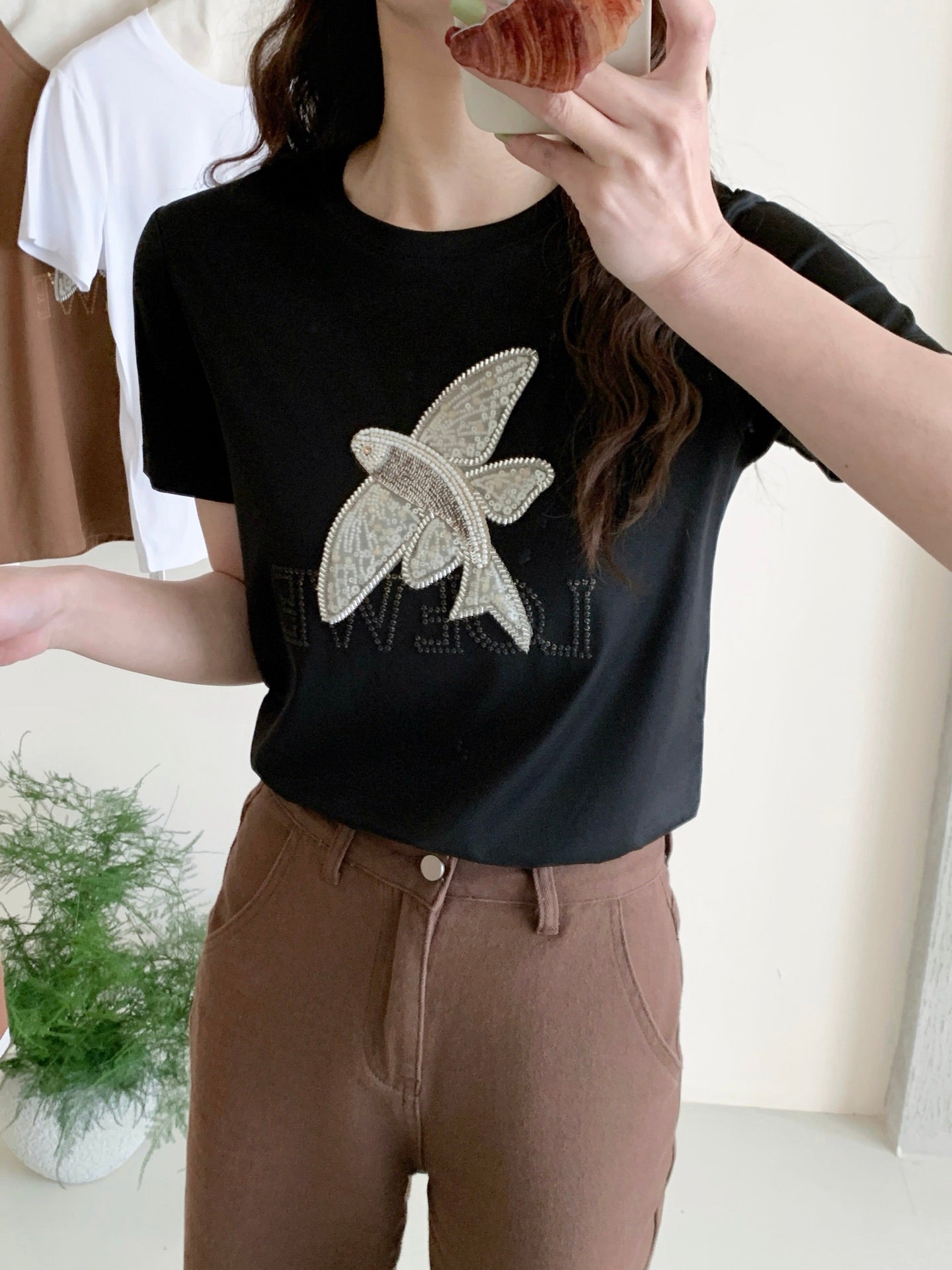 Loewe 25 Three-dimensional Beaded T-shirt Cotton