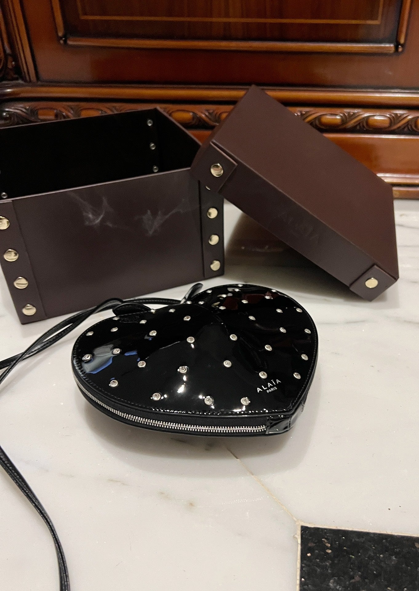 Le Coeur 21cm Black Diamonds Calfskin Shouder 243044