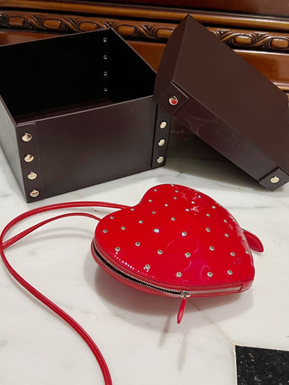 Le Coeur 21cm Red Diamonds Calfskin Shouder 243043