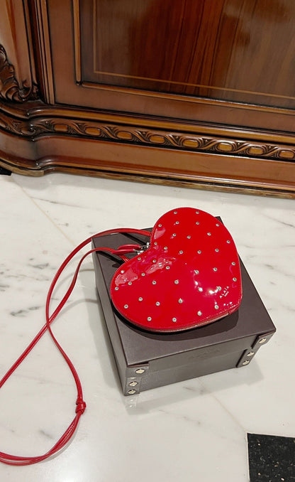 Le Coeur 21cm Red Diamonds Calfskin Shouder 243043