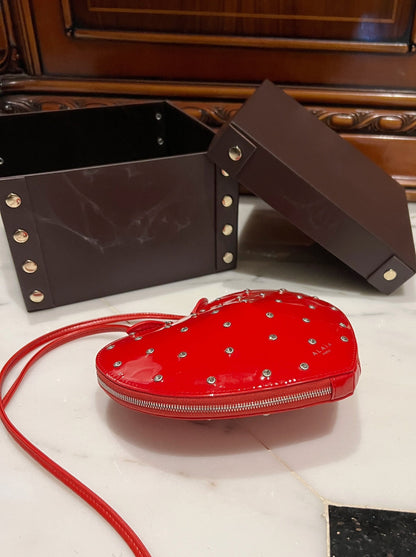 Le Coeur 21cm Red Diamonds Calfskin Shouder 243043