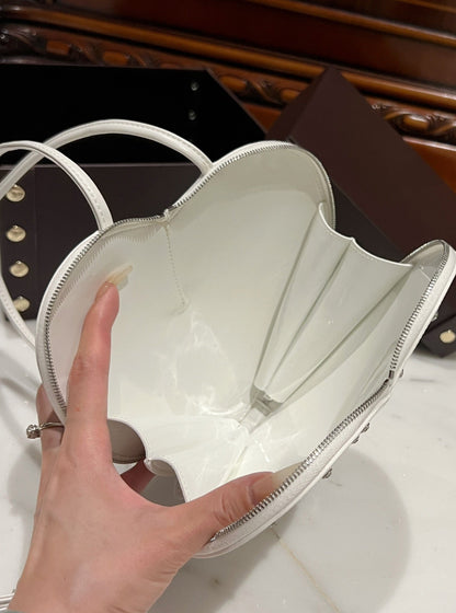 Le Coeur 21cm White Diamonds Calfskin Shouder 243041