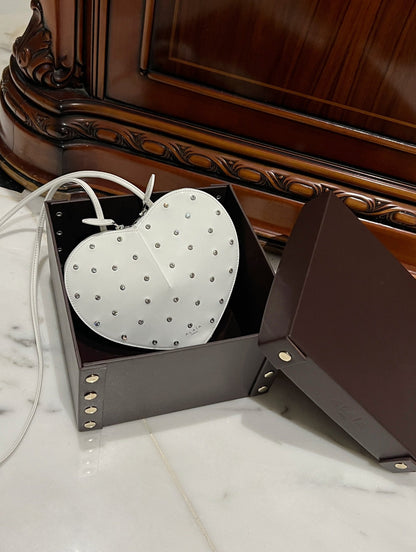Le Coeur 21cm White Diamonds Calfskin Shouder 243041